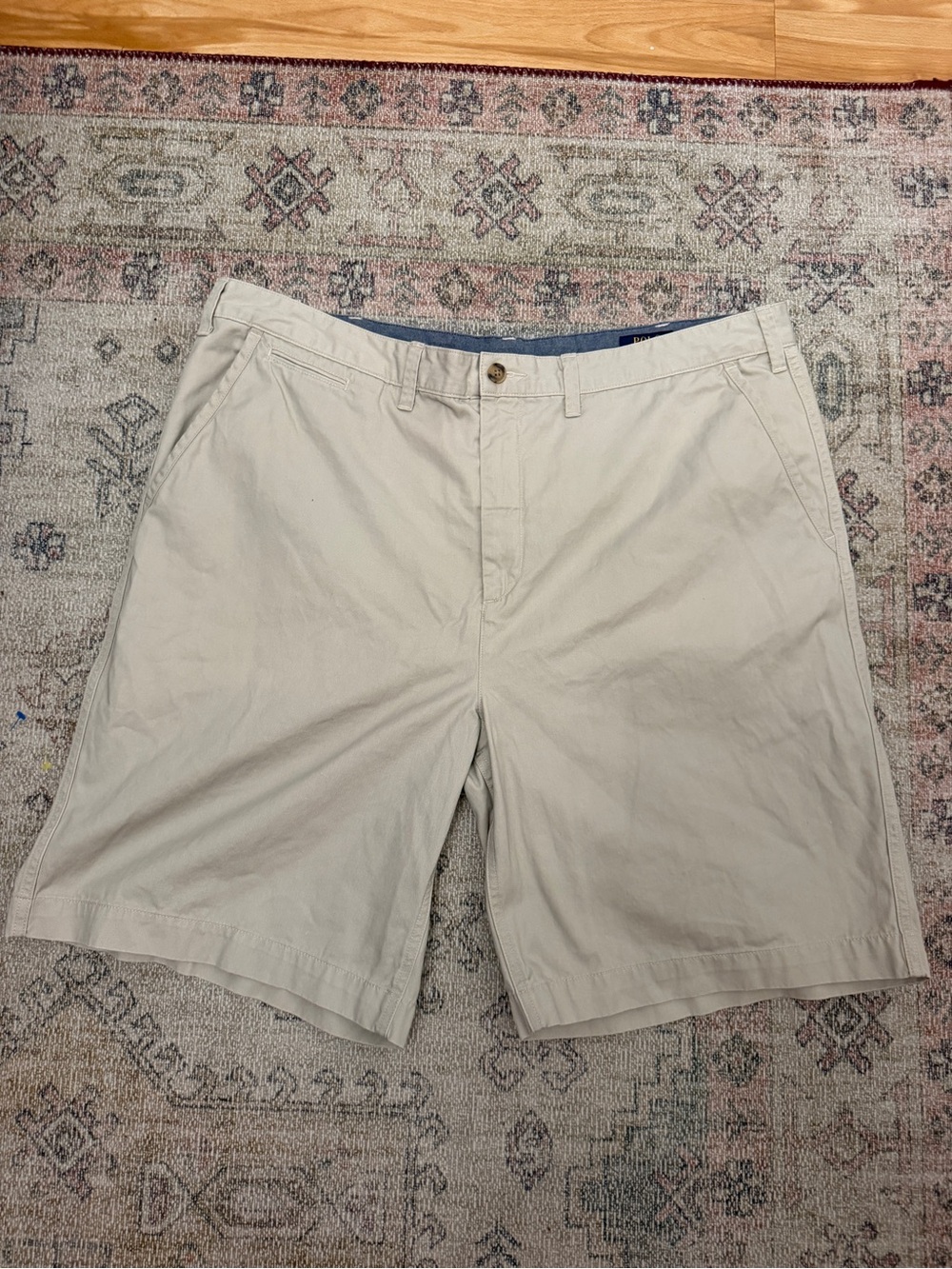 Ralph Lauren Men’s Light Khaki Flat-Front Shorts